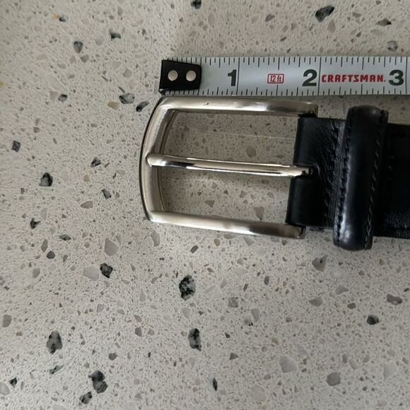 JOHNSTON & MURPHY Black Leather Business Casual Dress Belt Men’s Size 42 EUC - Picture 8 of 12